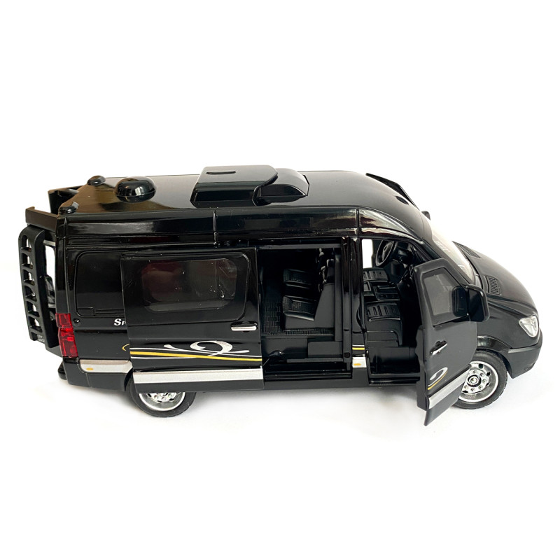 Іграшкова машинка металева Mercedes-Bens Sprinter CM335, мінівен (Мерседес-Бенц спрінтер CM335) «АвтоЕксперт», чорний, батар., світло, звук, відкр.двері, інерція, від 3 р., 15*5*7 (ТК-1788/31049)