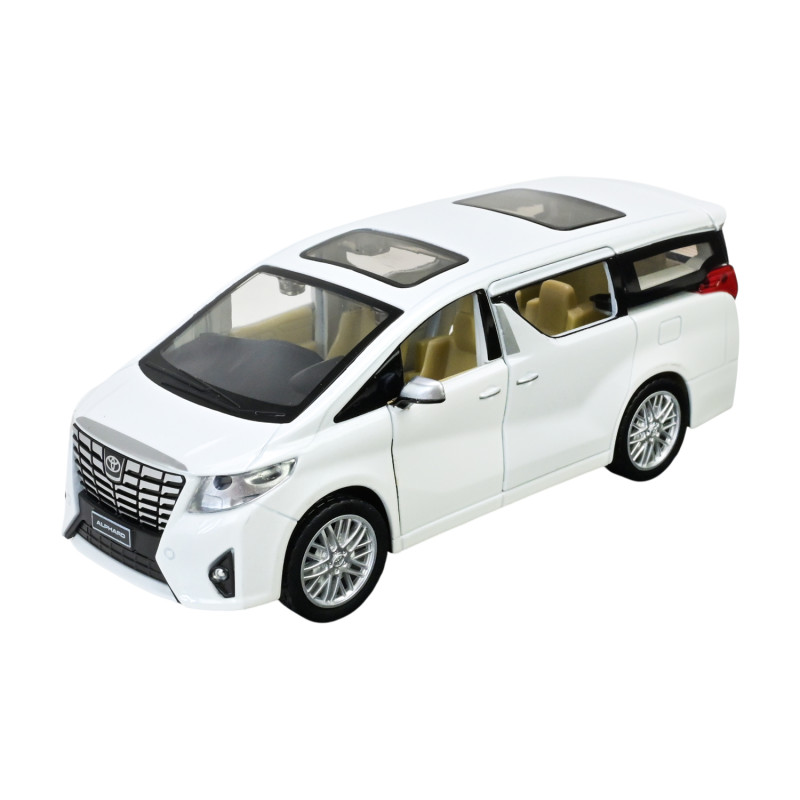 Машинка метал Toyota Alphard Автопром біла 1:29 світло звук відкр двері 17*6,5*6,5 см (68481)