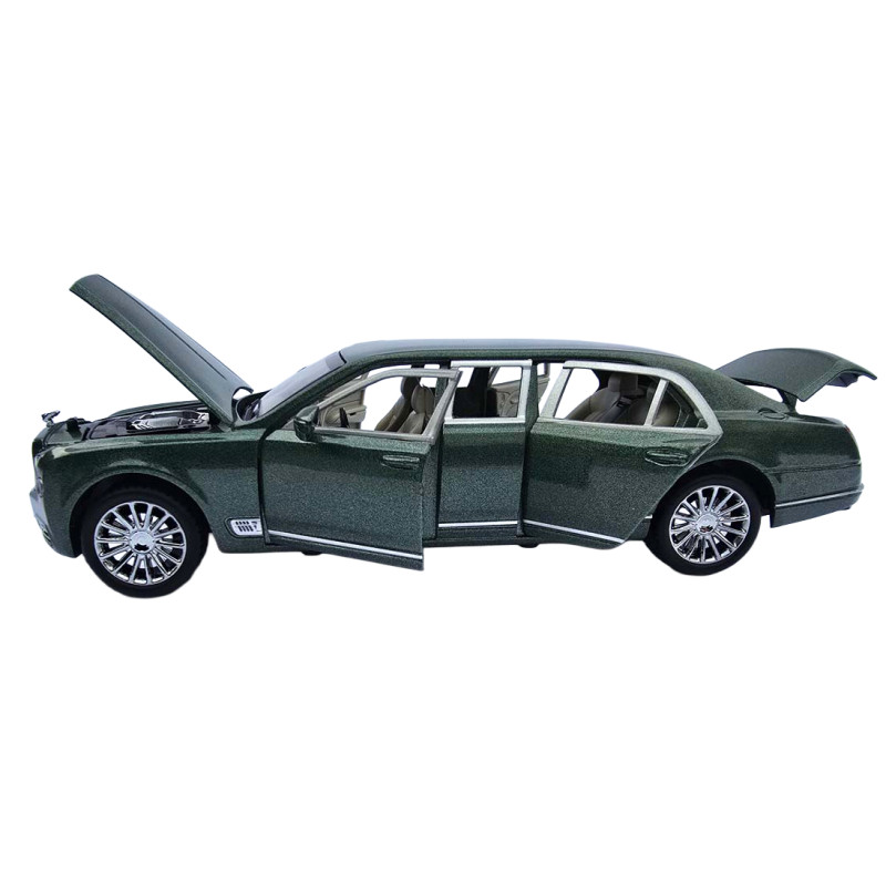 Машинка метал Bentley Mulsanne зелена Бентлі Мульсан лімузин 1:24 звук світло 20*5,5*5см (RS-52405)