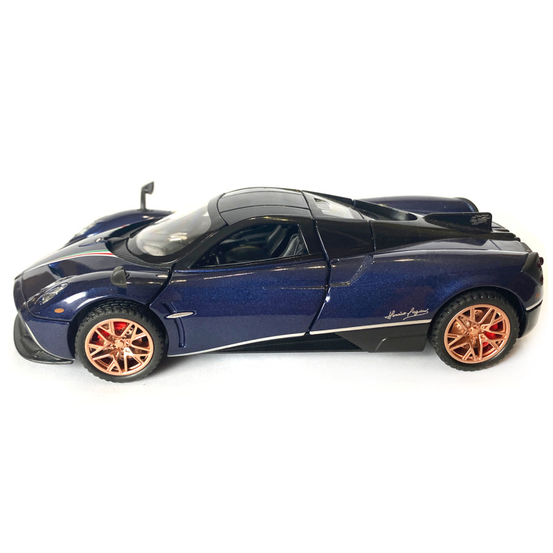 Машинка металева іграшкова Pagani huayra, Авто Експерт, синя, світло, звук, інерція, відкр. двері, 16*4*7см. (67008)