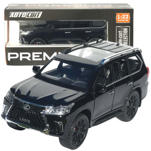 Машинка метал Lexus LX 570 АвтоСвіт чорна 1:22 звук світло інерція 21*9*8 см (AP-1982)