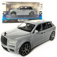 Іграшкова машинка металева Rolls-Royce Ghost BLACK BADGE, ролс ройс,сірий, звук, світло, інерція, откр двері, капот, Автоексперт, 1:32,15*8*5,5см (ТК-11056)