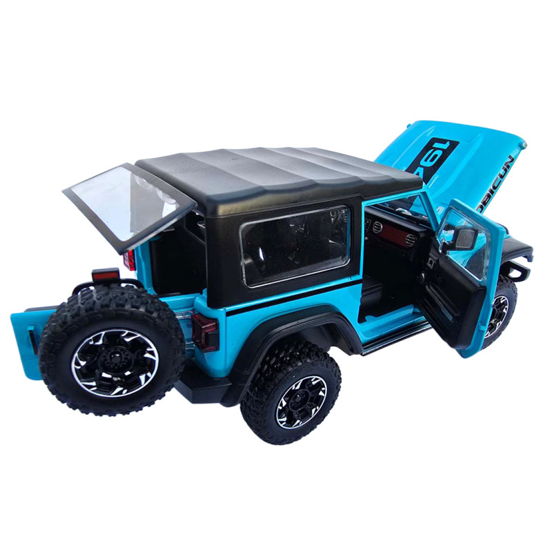 Машинка метал Jeep Wrangler Rubicon джип вранглер блакитний 1:24 світло звук 21,5*8*9см (GT - 94911)