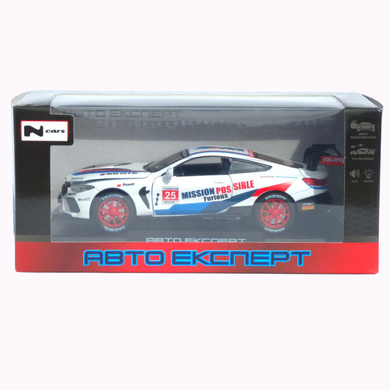 Машинка метал BMW M8 Competition GTE АвтоЕксперт біла 1:32 звук світло інерція 16*7*4 см (LF-46311)