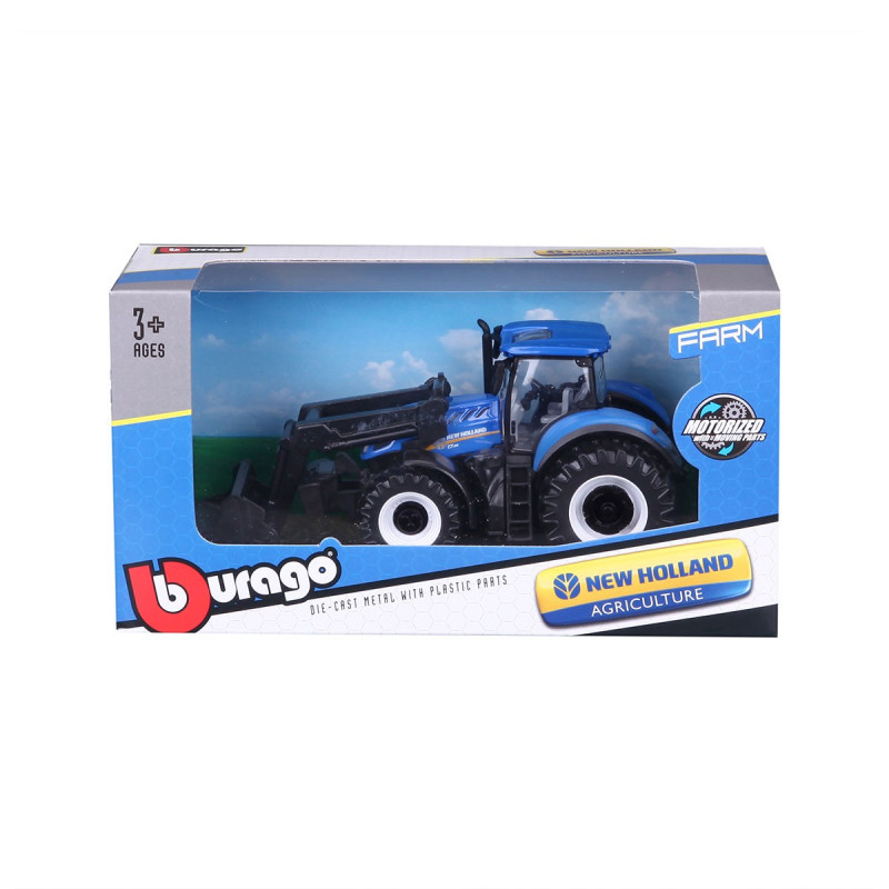 Спецтехника трактор New Holland T7.315 Bburago, 1:32, с погрузчиком, синий (18-31632)