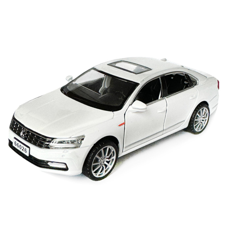 Машинка металева Volkswagen Passat 330 TSI Фольксваген пассат білий 1:32 світло звук відкриваються двері баг капот резинові колеса 15,5*4,5*6 см (AP-1797)