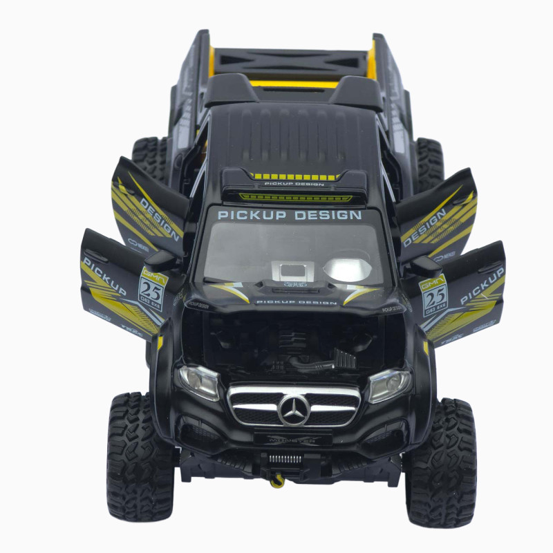 Машинка метал Mercedes-Benz X-Class 6x6 АвтоЕксперт чорна 1:32 звук світло інерція 20,5*10*8,5 см (ТК-9172)