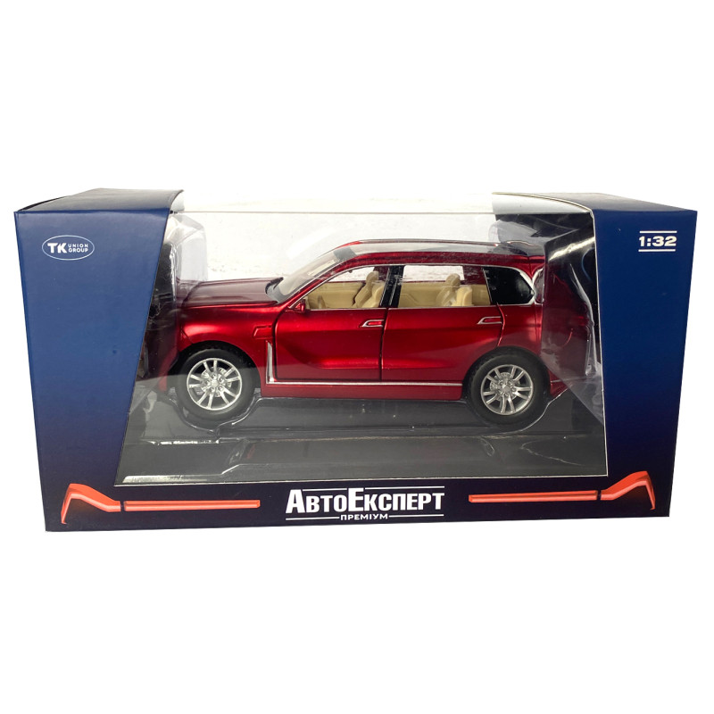 Машинка металева дитяча BMW X7, БМВ,червона, 1:32, Автоексперт, звук,світло,інерція, відкр двері,багажник,капот, 16*6*5 (GT-01120)