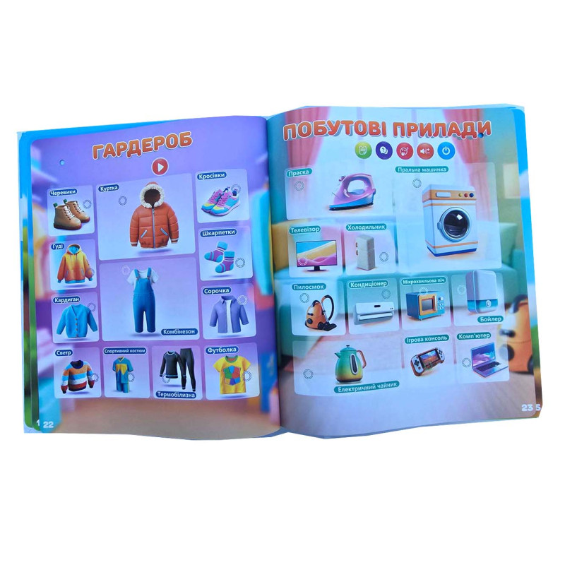 Інтерактивний віммельбух Велика книга WToys укр мова сенсорна з акум абетка казки пісні загадки 28 тем (99927)