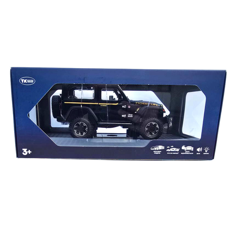 Машинка метал Jeep Wrangler Rubicon джип вранглер чорний 1:24 світло звук 21,5*8*9см (GT - 94911)