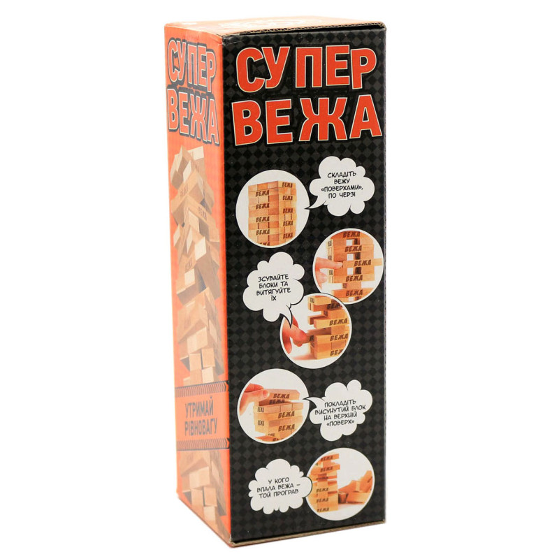 Настільна гра Arial вежа (Вежа) Vega (Vega). Версія гри Дженга 54 деталі (10114)