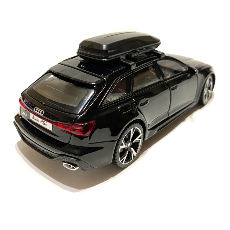 Іграшкова машинка металева Audi RS6, ауді, чорна, звук, світло, откр двері, багажник, капот, Автоексперт, 1:32, 15*7*5см (97056)