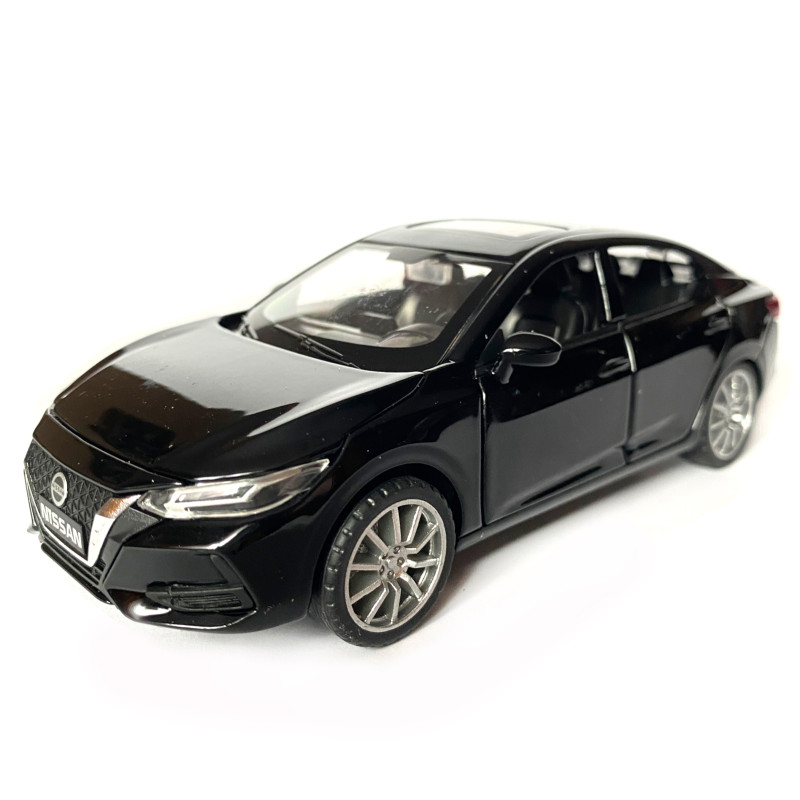 Іграшкова машинка металева Nissan Sylphy, ніссан, чорний, звук, світло, інерція, откр двері, капот, Автоексперт, 1:32,14,5*7*5 см (ТК-10584)