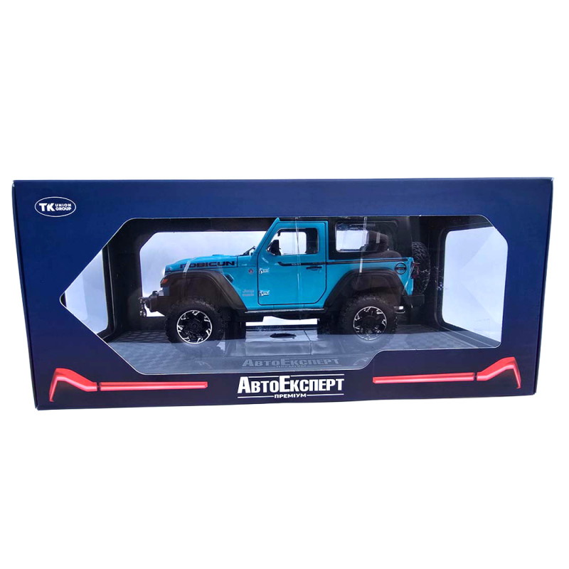 Машинка метал Jeep Wrangler Rubicon джип вранглер блакитний 1:24 світло звук 21,5*8*9см (GT - 94911)