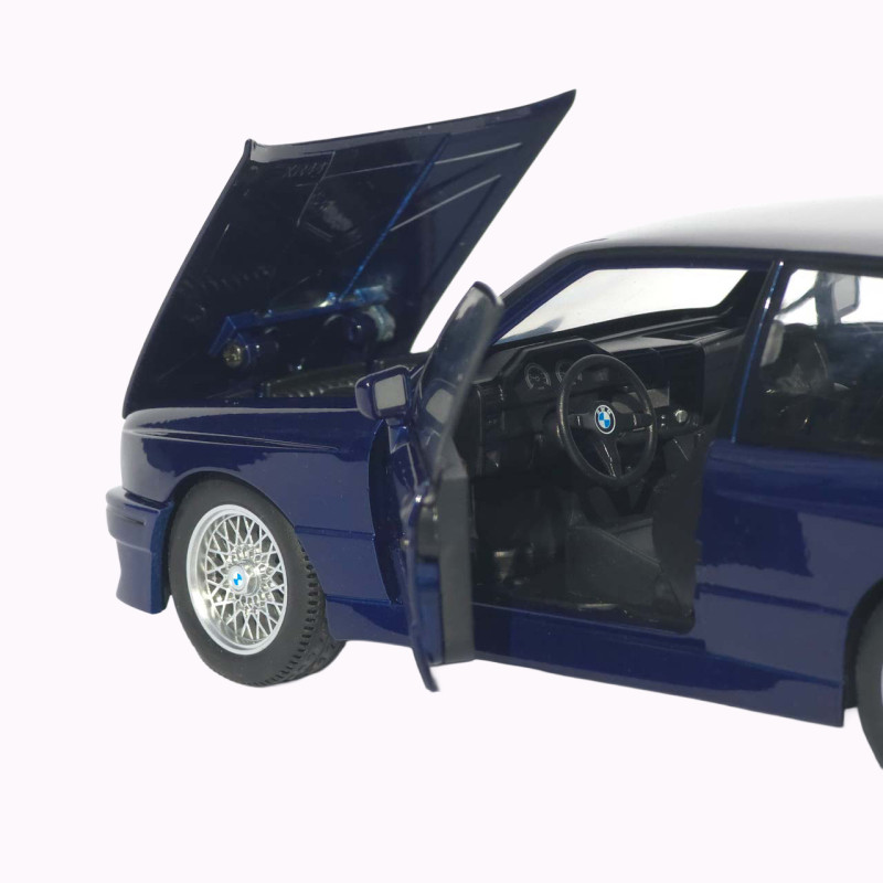 Машинка метал BMW M3 (E30) АвтоЕксперт синя 1:24 світло звук відкр двері капот багажник (1273-27)