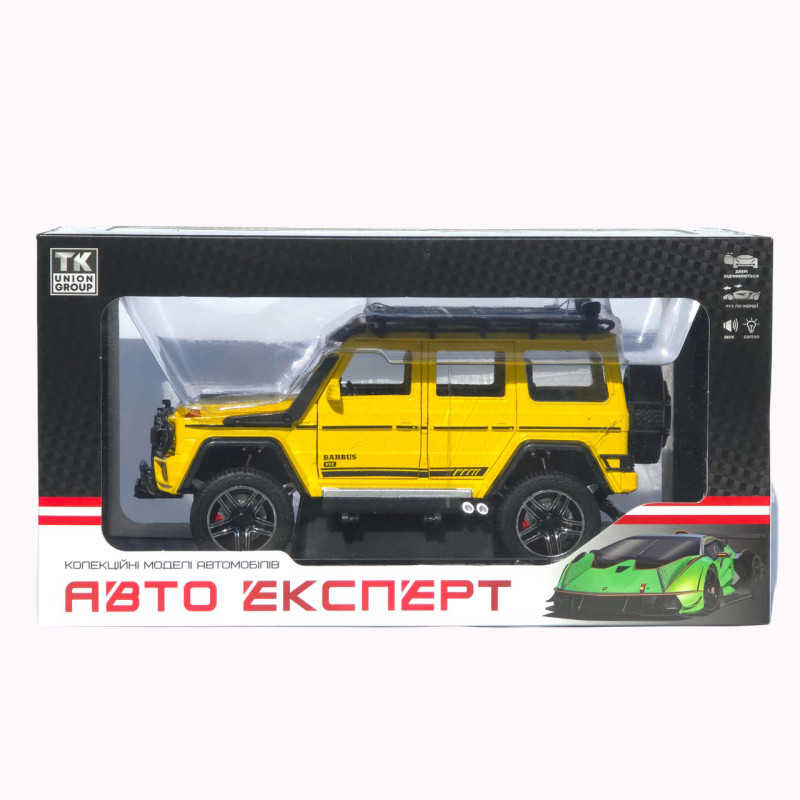 Машинка метал Brabus 800 Adventure XLP АвтоЕксперт жовта 1:24 звук світло відкр двері капот багажник (2814-25)