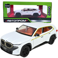 Машинка металлическая BMW XM БМВ белая Автопром 1:24 свет звук откр двери багажник капот 20,5*8*7 см (AP7742)