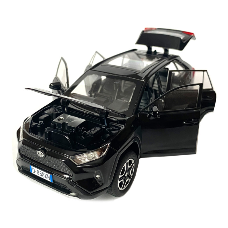 Іграшкова машинка металева Toyota RAV4 Sport, Тойота рав спорт, чорна, звук, світло, інерція, відкр двері, багажник, капот, Автоексперт, 1:32,14,5*7*6см (40962)