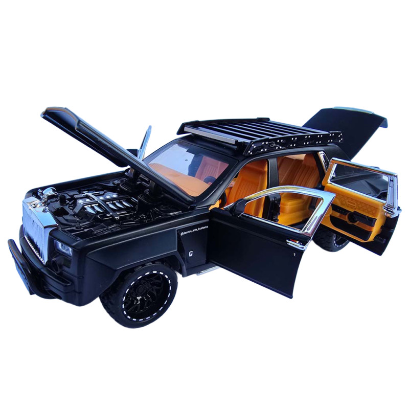 Машинка металева Rolls-Royce Cullinan 6x6 Ролс ройс 1:32 чорний звук світло 18*7*5,5 см (62371)