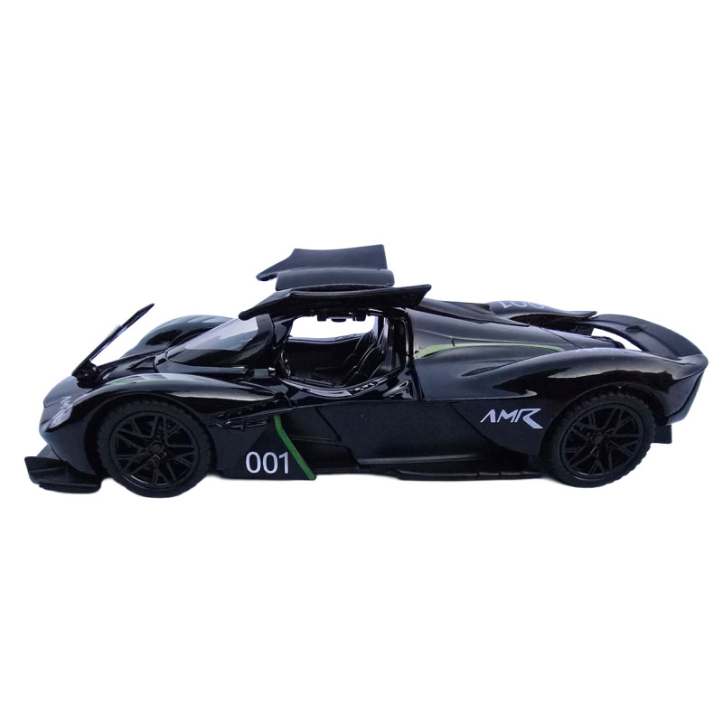 Машинка метал Aston Martin Valkyrie Астон Мартін чорна 1:32 світло звук 16*7,5*4см (31614)
