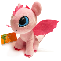 М'яка іграшка Дракончик, дракон, динозаврик, діно, рожевий, KinderToys, 31*24 см (00688-3)
