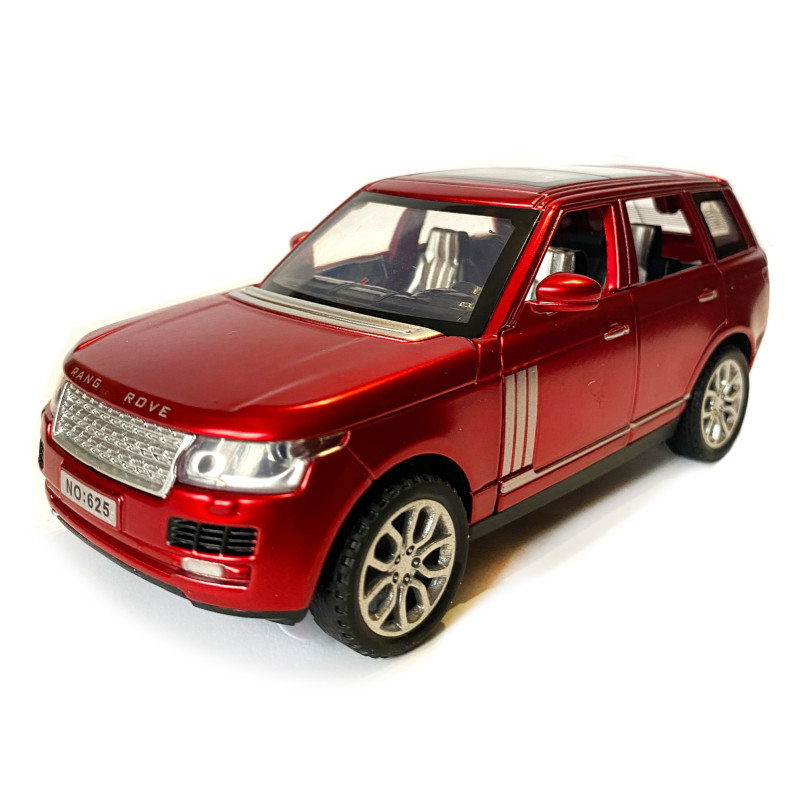 Машинка металева дитяча Range Rover, Рендж Ровер, червоний, Автоексперт, 1:32, звук, світло, інерція, відкриваються двері багажник капот, 15*7*6 см. (48697W)