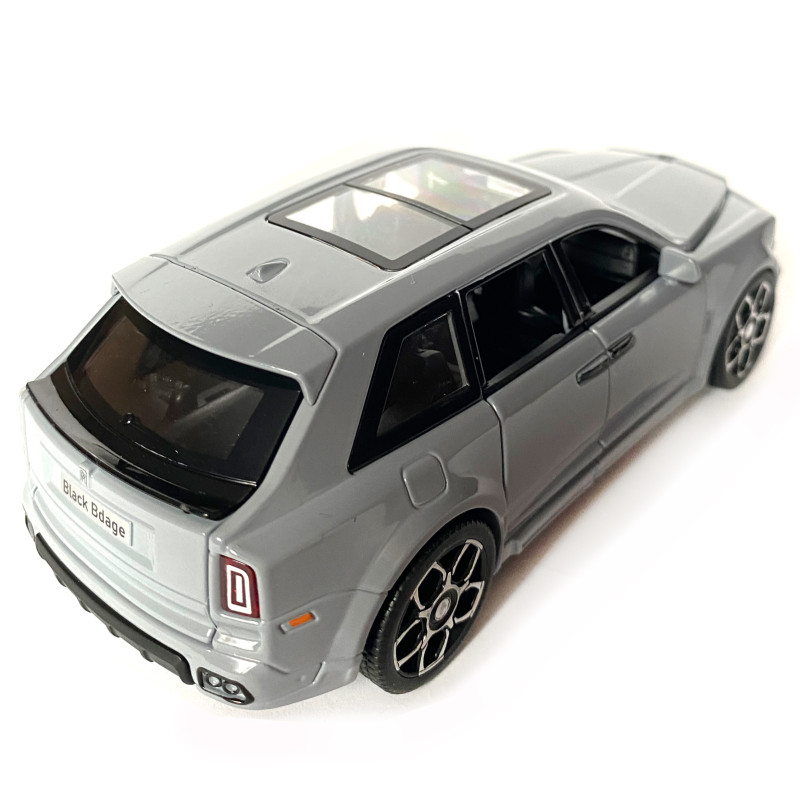 Іграшкова машинка металева Rolls-Royce Ghost BLACK BADGE, ролс ройс,сірий, звук, світло, інерція, откр двері, капот, Автоексперт, 1:32,15*8*5,5см (ТК-11056)