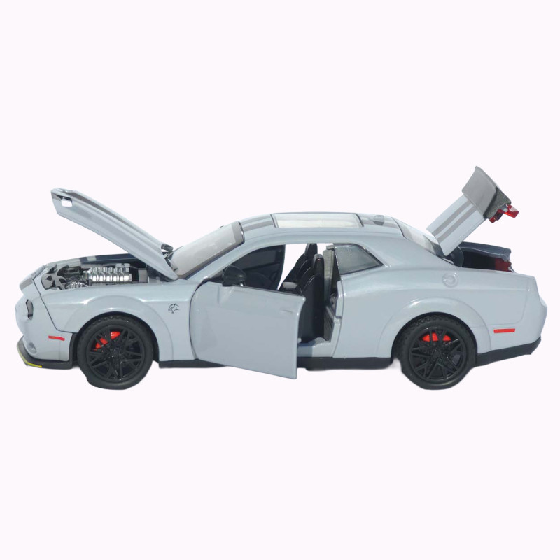 Машинка метал Dodge Challenger SRT Hellcat АвтоЕксперт сіра 1:32 звук світло інерція 15,7*7*5 см (LF-30608)