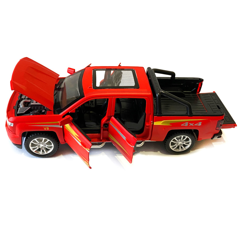 Машинка металева дитяча Chevrolet V8 Шевроле, червона, Автоексперт, 1:32, світло, інерція, відкриваються двері, багажник, капот, 17,5*5*6см (TК - 32293)