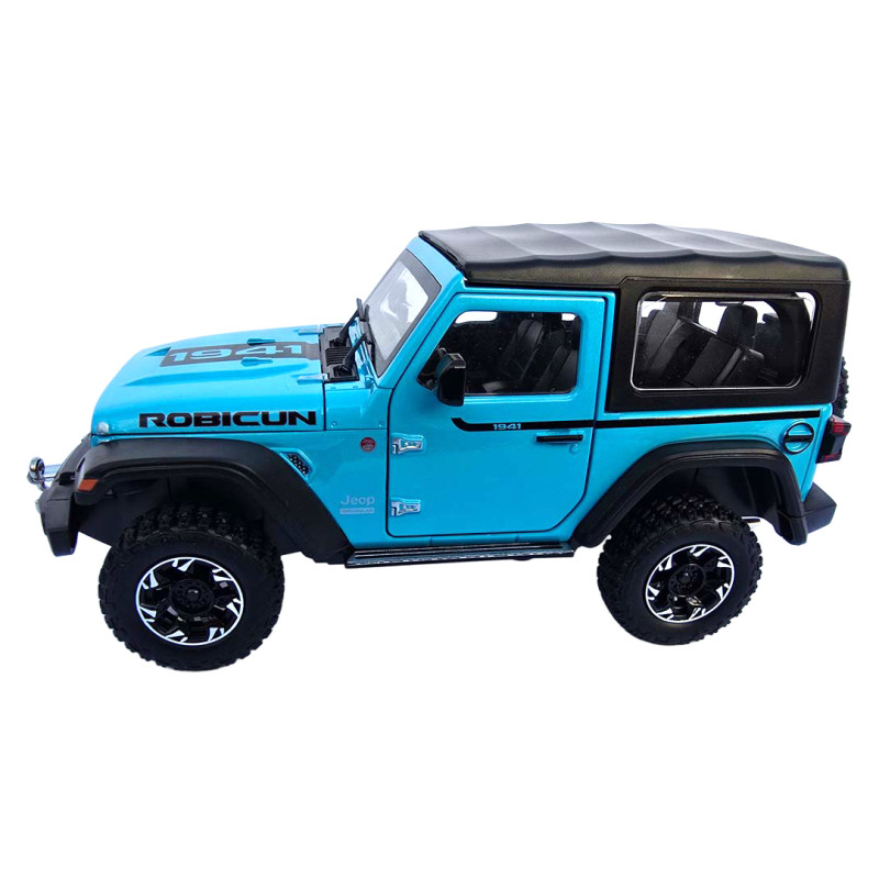 Машинка метал Jeep Wrangler Rubicon джип вранглер блакитний 1:24 світло звук 21,5*8*9см (GT - 94911)