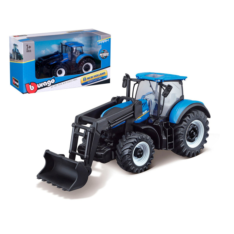Спецтехника трактор New Holland T7.315 Bburago, 1:32, с погрузчиком, синий (18-31632)