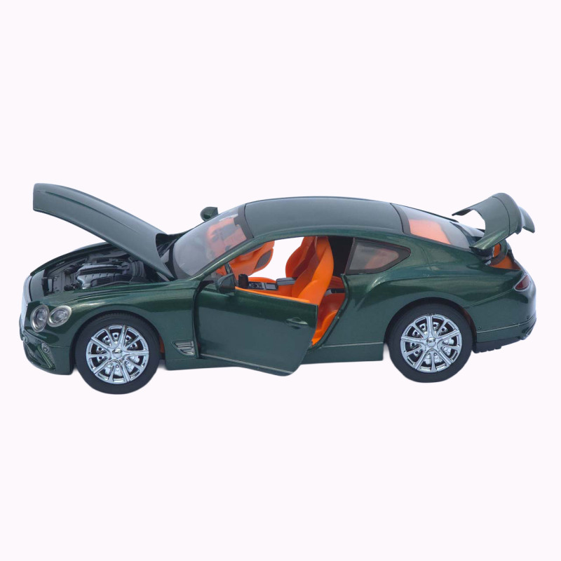Машинка метал Bentley Continental GT АвтоЕксперт зелена 1:24 звук світло відкр двері капот багажник (RS-93415)