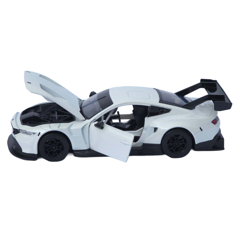 Машинка металева Ford Mustang GT3 біла 1:24 світло звук відкр двері капот 20,5*8,5*5 см (661293)