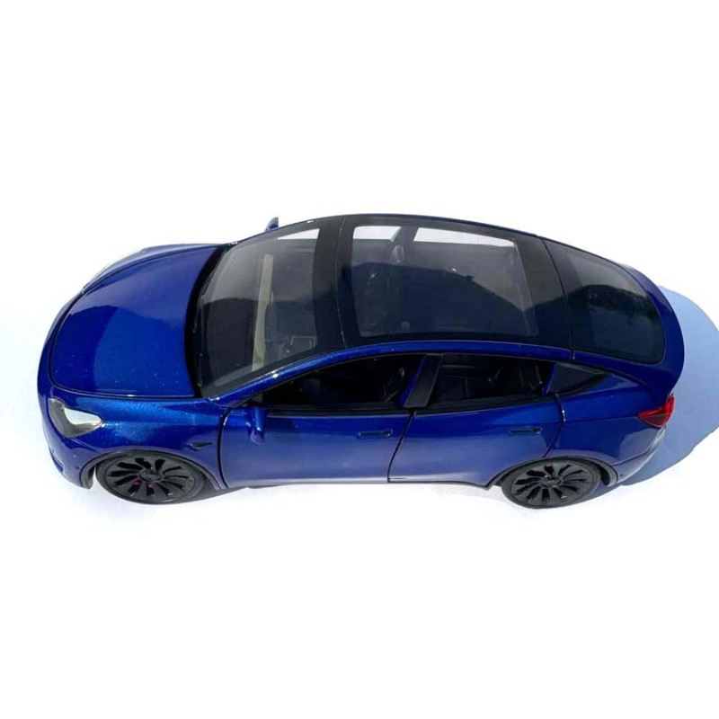 Машинка метал Tesla model Y електрокар синя Тесла 1:24 відкр двері баг капот звук світло 19*6,5*8,5см (EL 70333)