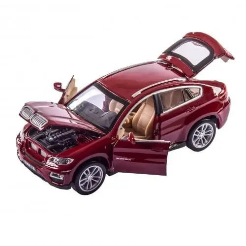 Іграшкова машинка металева BMW X6 Автопром БМВ Х6 джип червоний звук світло 15*6*5 см (68311)
