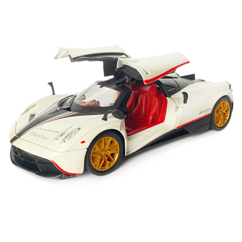 Машинка металева іграшкова Pagani huayra Roadster, Авто Експерт, 1:24, біла, світло, звук, інерція, відкр. двері, 21*5,5*9см. (GT-01557)