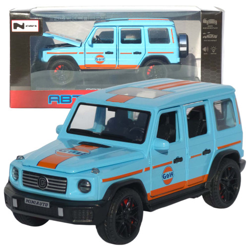 Машинка метал Mercedes-Benz G-Class (Гелендваген) АвтоЕксперт блакитна 1:32 звук світло (LF-80110)