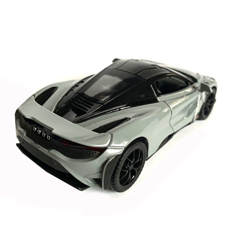 Іграшкова машинка металева McLaren 765LT, макларен, сіра, звук, світло, інерція, откр двері, капот, Автоексперт, 1:32,14*8*4см (ТК-15808)