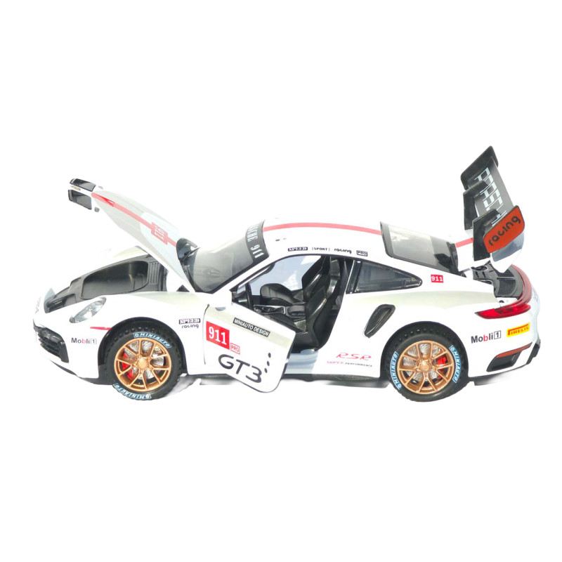 Машинка метал Porsche 911 GT3 RS АвтоЕксперт біла звук світло інерція 16*6*4 см (LF-25106)