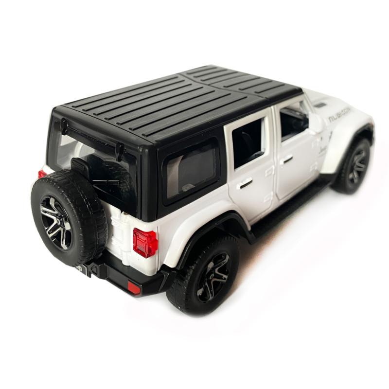 Іграшкова машинка металева Jeep Wrangler Unlimited Rubicon, Джип, білий, звук, світло, інерція, откр двері, капот, Автоексперт, 1:32,15*7*5,5см (ТК-11213/43560)
