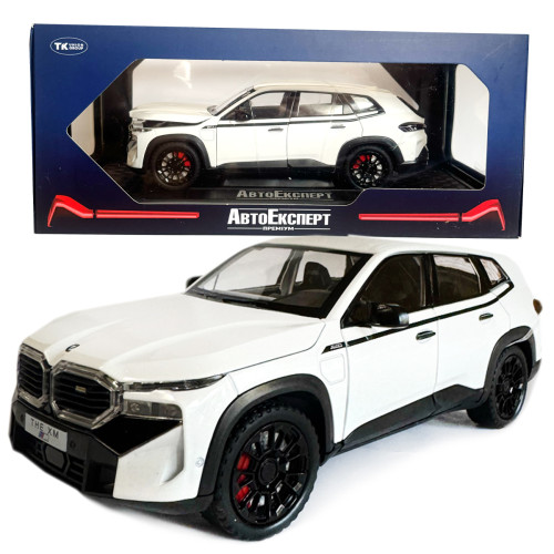 Машинка металева BMW XM БМВ білий 1:24 світло звук відкр двері баг капот 21*9*8см (GT- 14158)