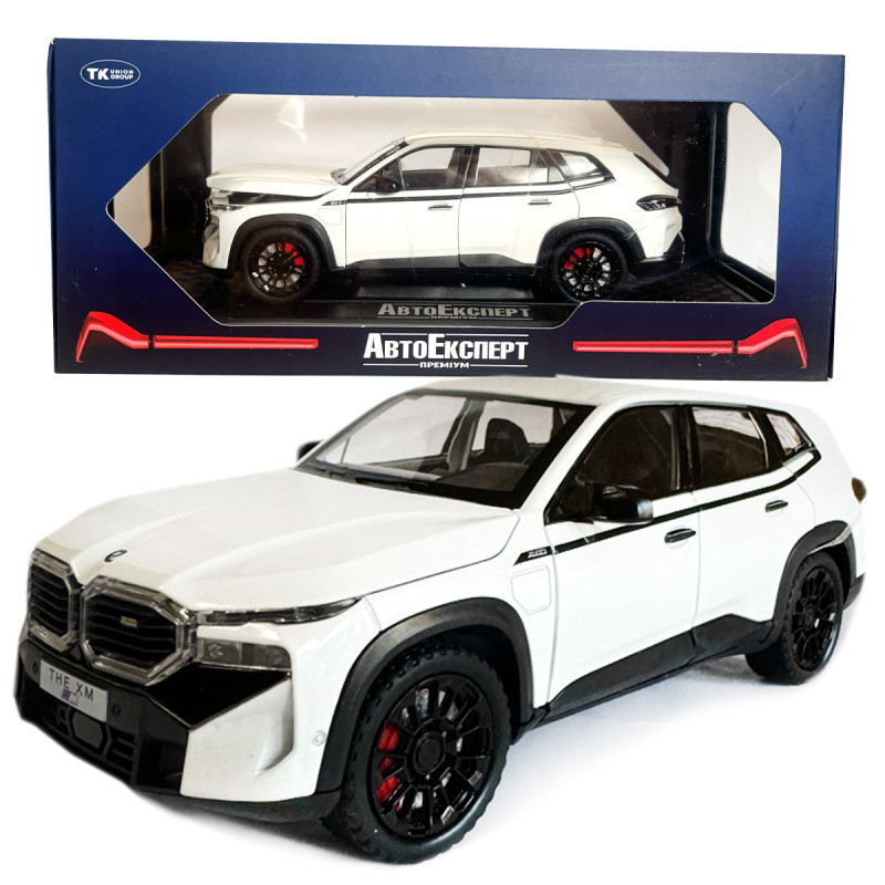 Машинка металева BMW XM БМВ білий 1:24 світло звук відкр двері баг капот 21*9*8см (GT- 14158)