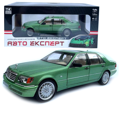 Машинка Mercedes-Benz W140 S зелена метал 1:24 звук світло інерція 21*8*6,5см (1130-19)
