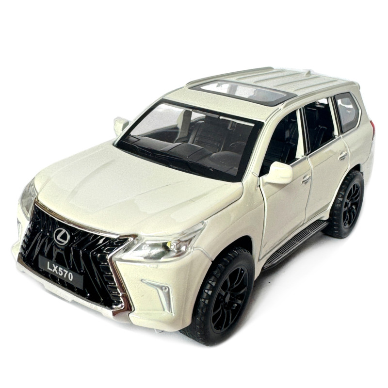 Машинка металева Lexus LX570 Лексус білий 1:32 звук світло інерція відкр двері багажник капот гумові колеса 15,5*6*7см (AP-1810)