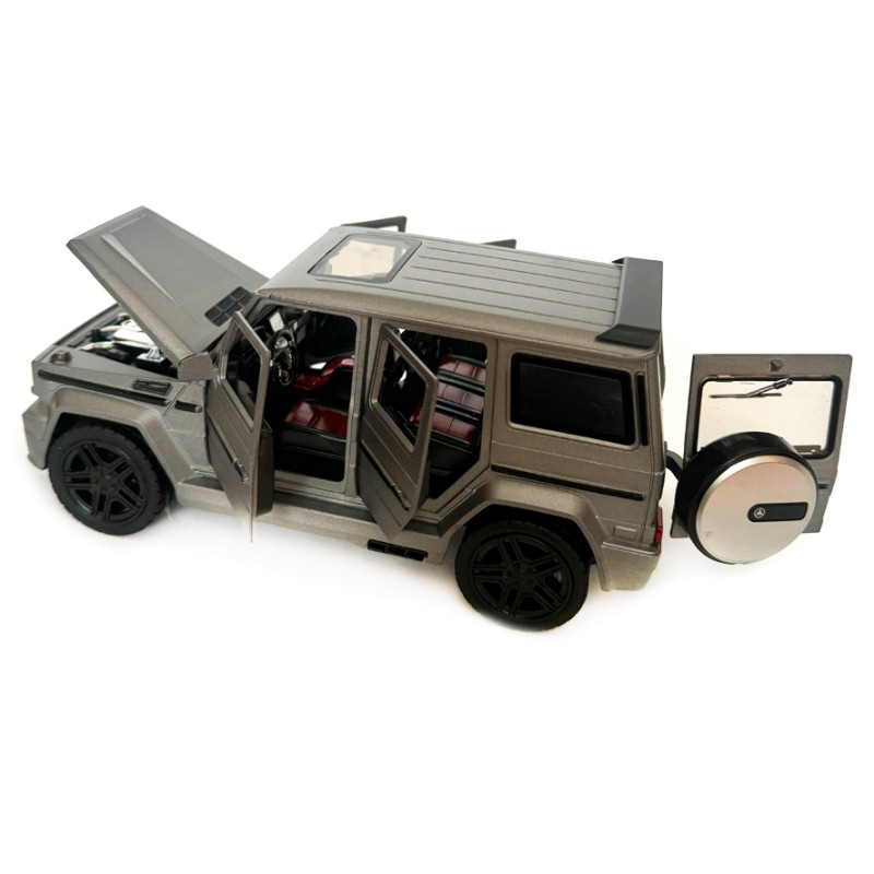 Машинка металева Mercedes-Benz G65 AMG Гелендваген Мерседес сірий 1:24 світло, інерція, відкриваються двері, багажник, капот, 21*8*9,5см (AP- 1708)