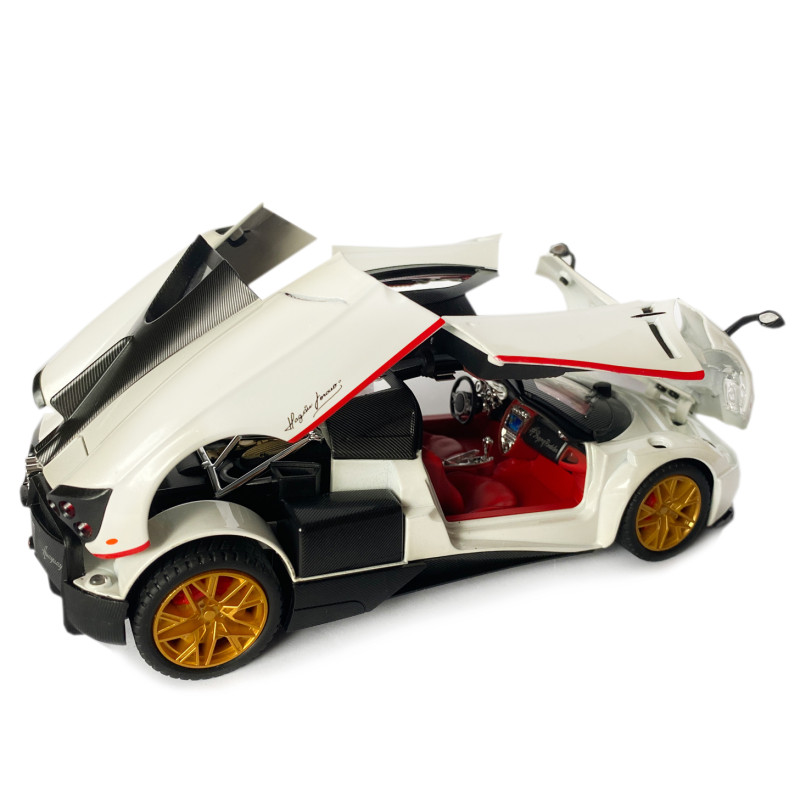 Машинка металева іграшкова Pagani huayra Roadster, Авто Експерт, 1:24, біла, світло, звук, інерція, відкр. двері, 21*5,5*9см. (GT-01557)