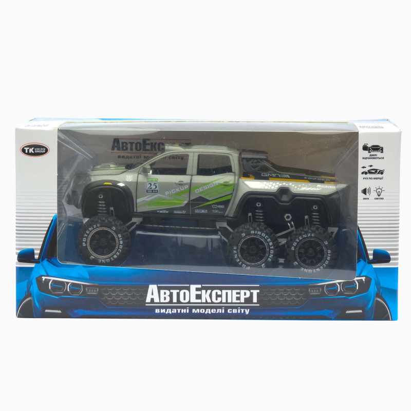 Машинка метал Mercedes-Benz X-Class 6x6 АвтоЕксперт срібляста 1:32 звук світло 20,5*10*8,5 см (ТК-9172)