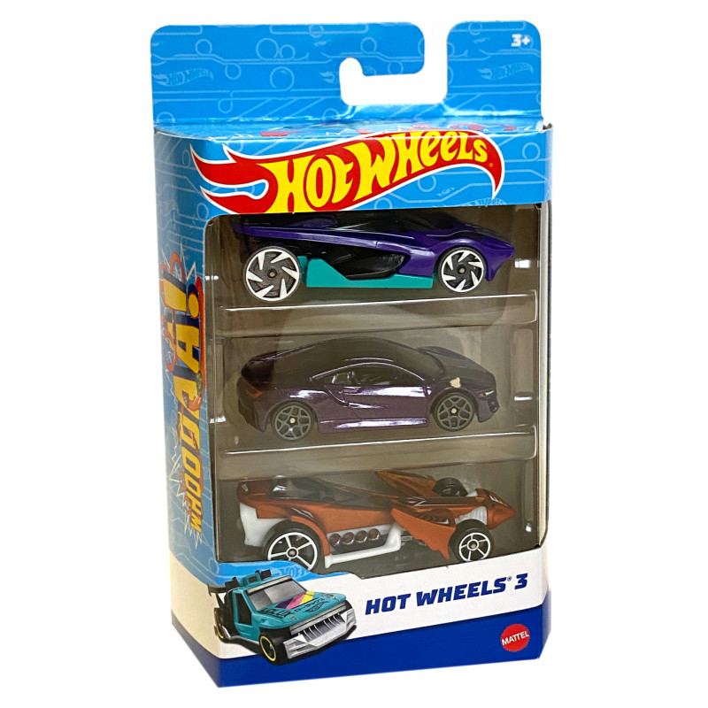 Подарунковий набір з 3-х базових машинок Hot Wheels Хот віллс 1:64 метал (K5904)