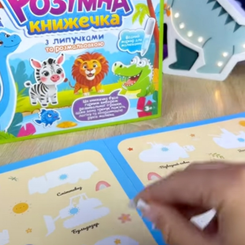 Книжка логічна WToys 10 ст транспорт картки на липучках сортер водна розмальовка маркер 23,5*22*1см (55049)