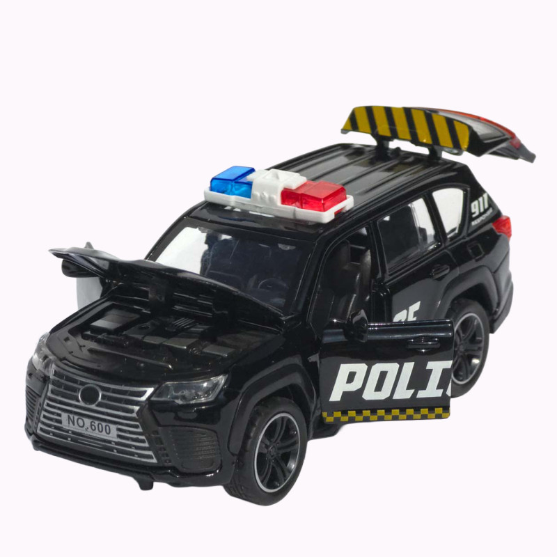 Машинка металл полиция Lexus LX 600 АвтоЭксперт черная 1:32 свет звук инерция 14,5*7*6,5 см (MG-94077)
